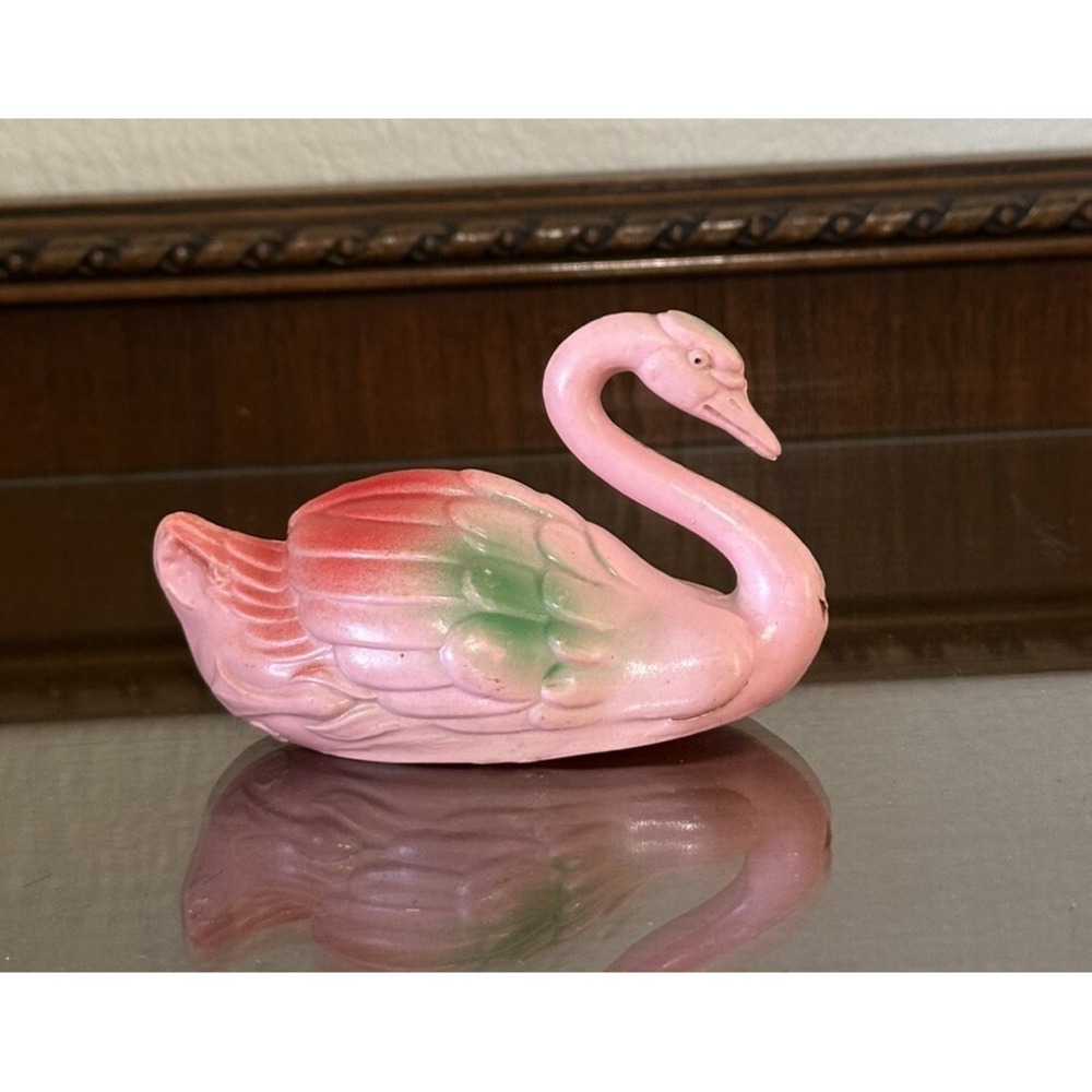 Vintage IRWIN 1930s/1940s Celluloid Pink Swan Duck Shaker Rattle Figurine Toy‎